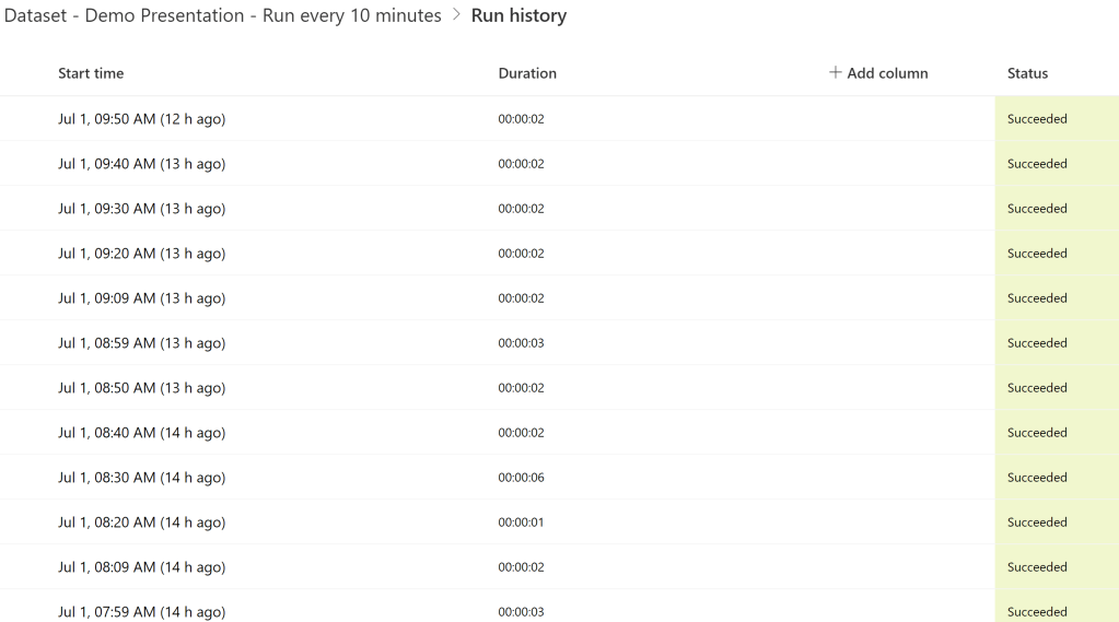 How to refresh semantic model every 10 minutes using Power&nbsp;Automate?